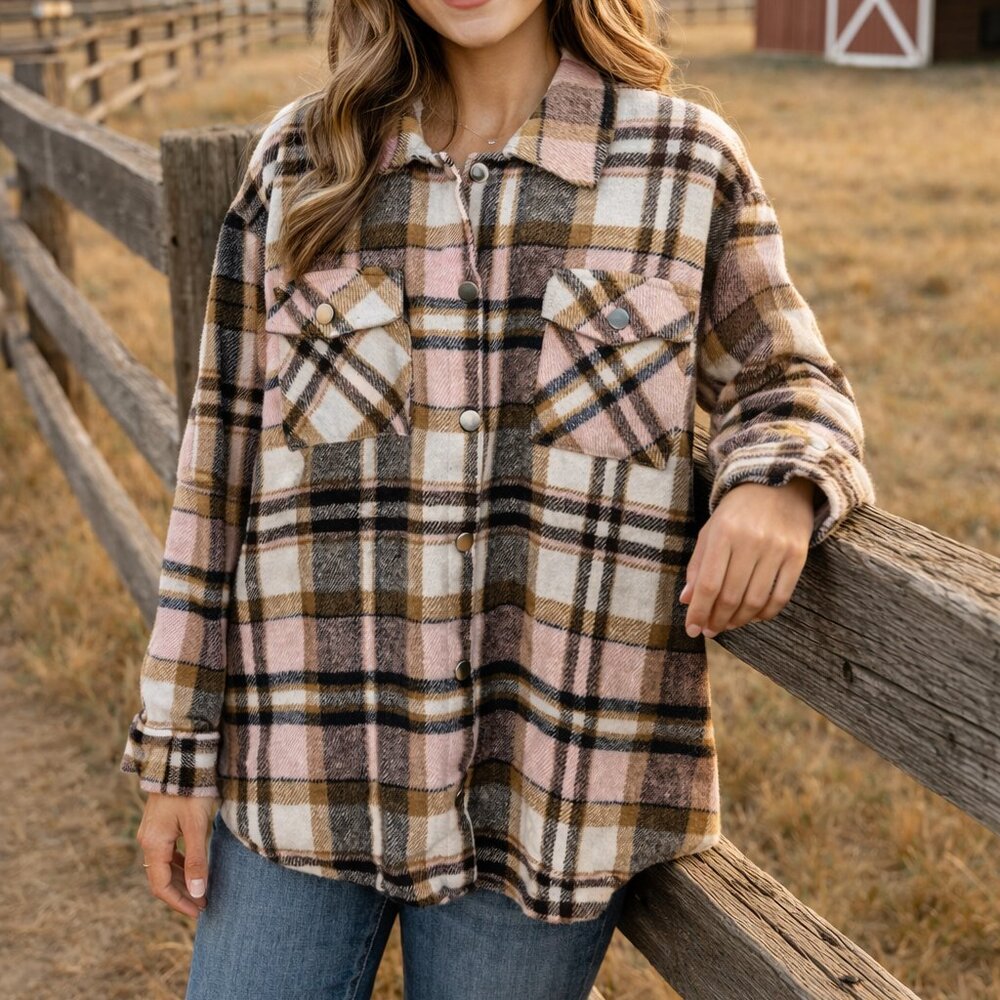 Yakita Flannel shirt/jacket; size medium